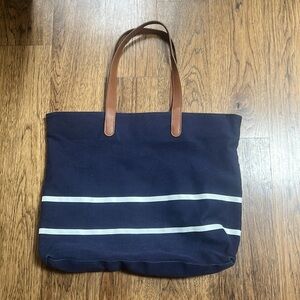 White House Black Market Tote - Navy and White